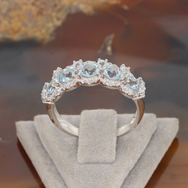 Wert 1850 € Brillant Topas Ring in 750er 18 K Weißgold Gr.56 - H979