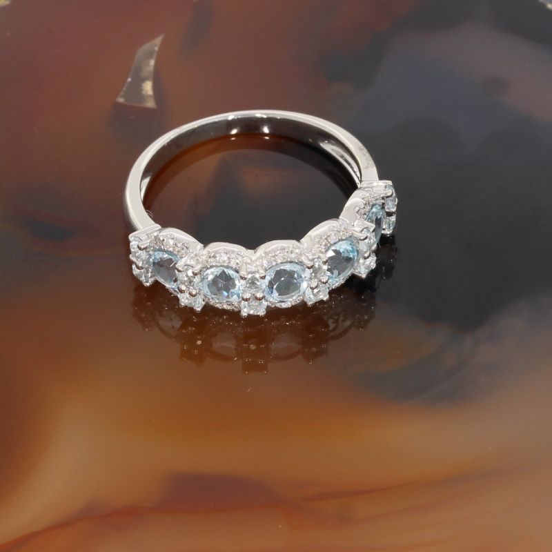 Wert 1850 € Brillant Topas Ring in 750er 18 K Weißgold Gr.56 - H979