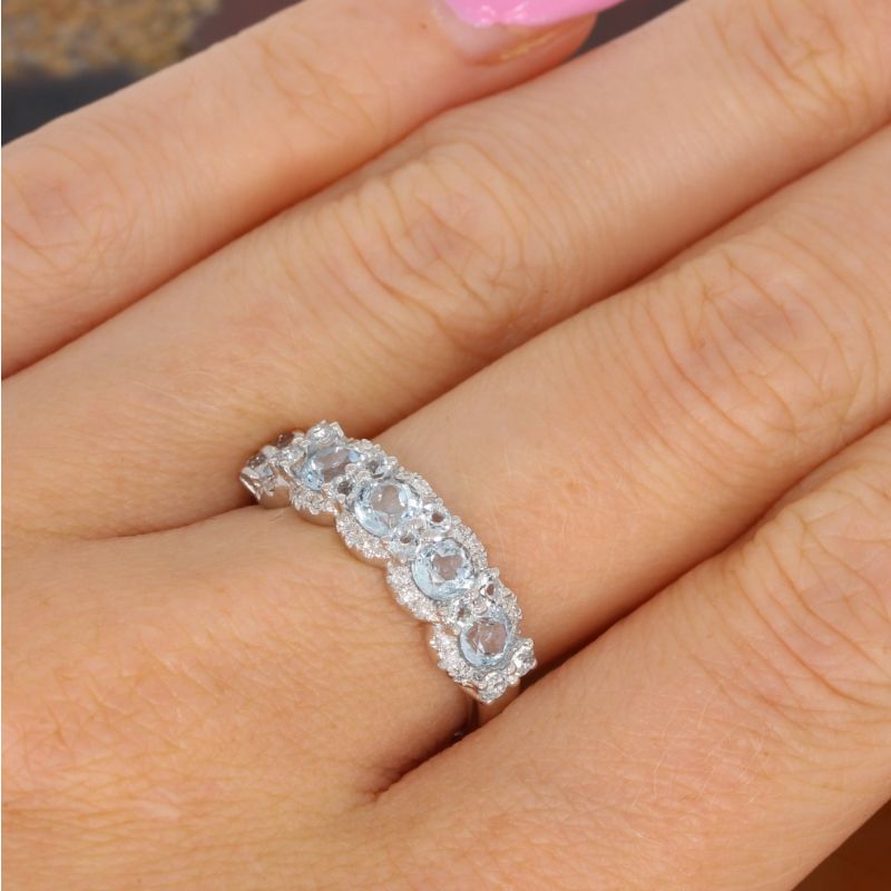 Wert 1850 € Brillant Topas Ring in 750er 18 K Weißgold Gr.56 - H979