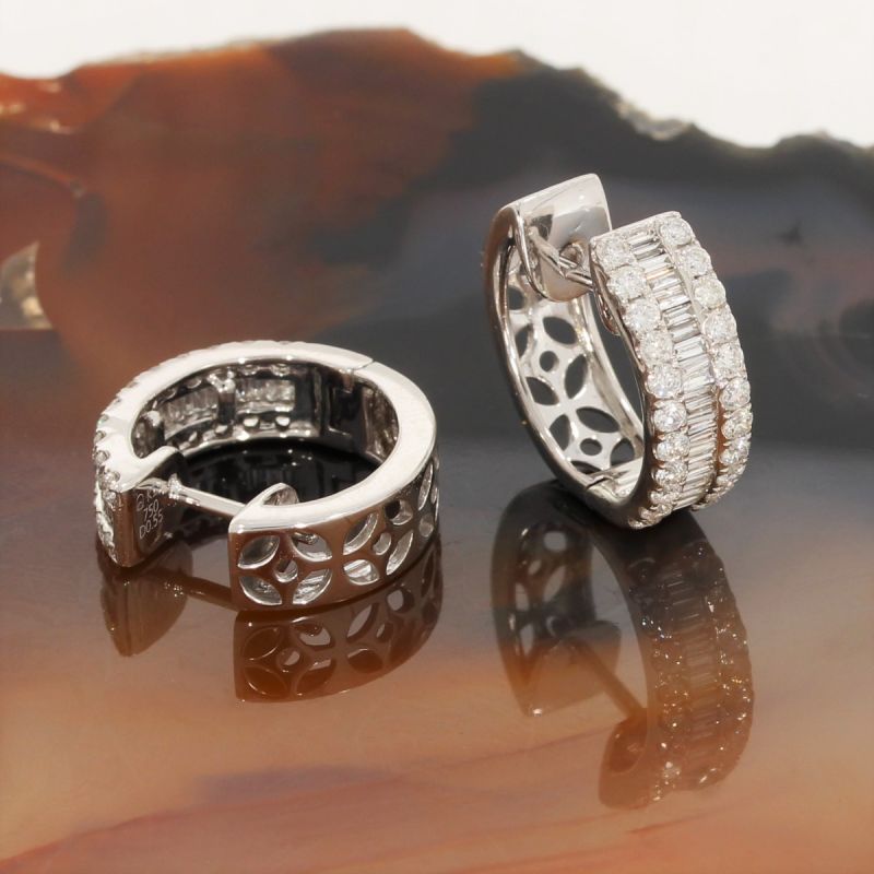 Wert 4390 € Brillant Diamant Creolen in 750er 18 K Weißgold - H976