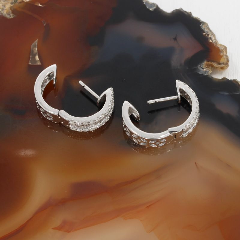 Wert 4390 € Brillant Diamant Creolen in 750er 18 K Weißgold - H976