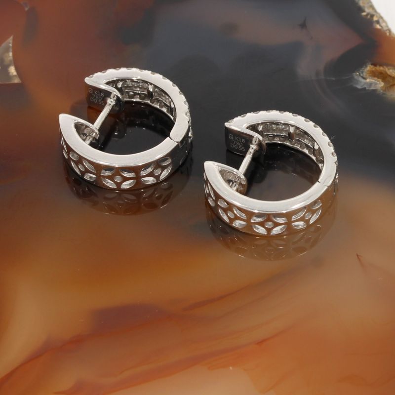Wert 4390 € Brillant Diamant Creolen in 750er 18 K Weißgold - H976
