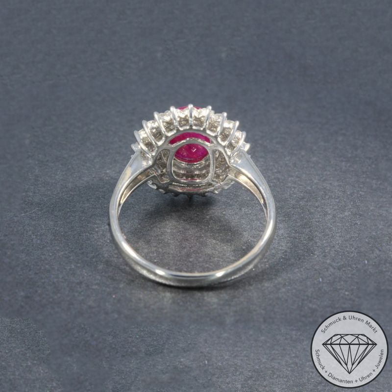 Wert 4590 € Brillant Rubin Ring in 750er 18 K Weißgold - 75680