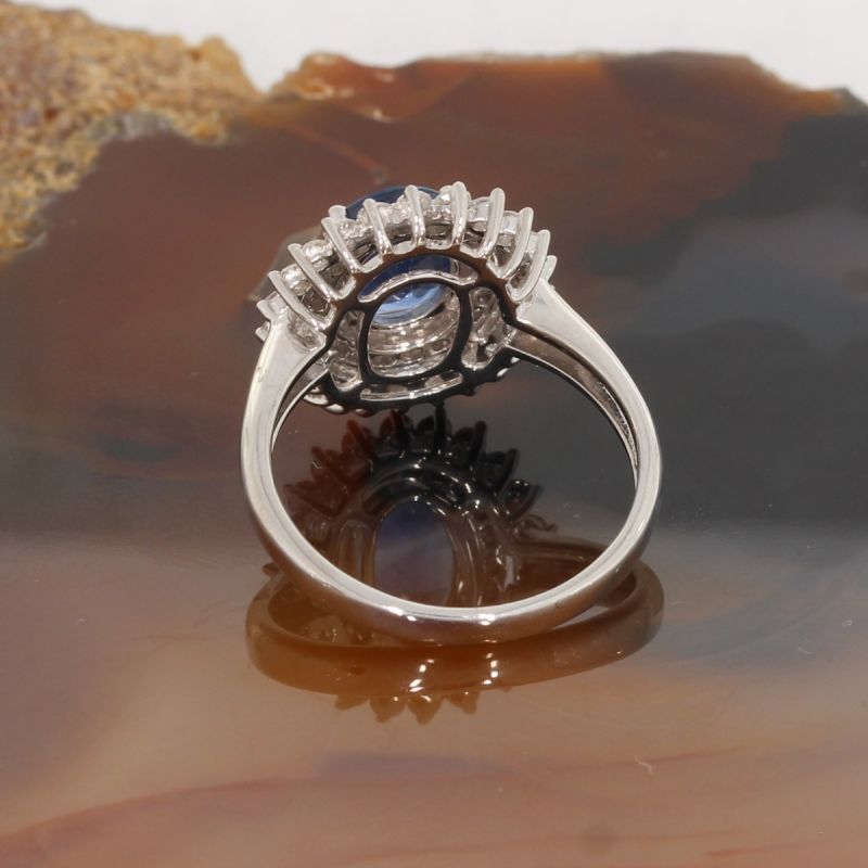 Wert 4590 € Brillant Saphir Ring in 750er 18 K Weißgold Gr.56 - H975