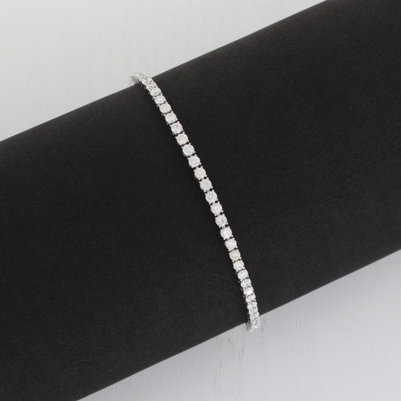 Wert 15490 € Brillant Tennis Armband (4,00 carat) in 750er 18 K Weißgold - H782