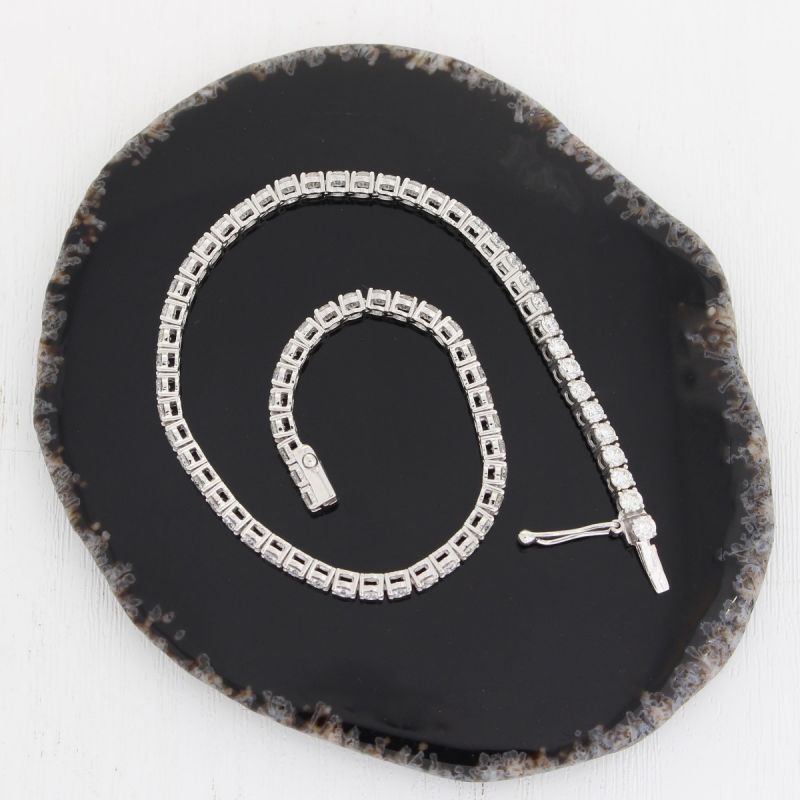 Wert 15490 € Brillant Tennis Armband (4,00 carat) in 750er 18 K Weißgold - H782