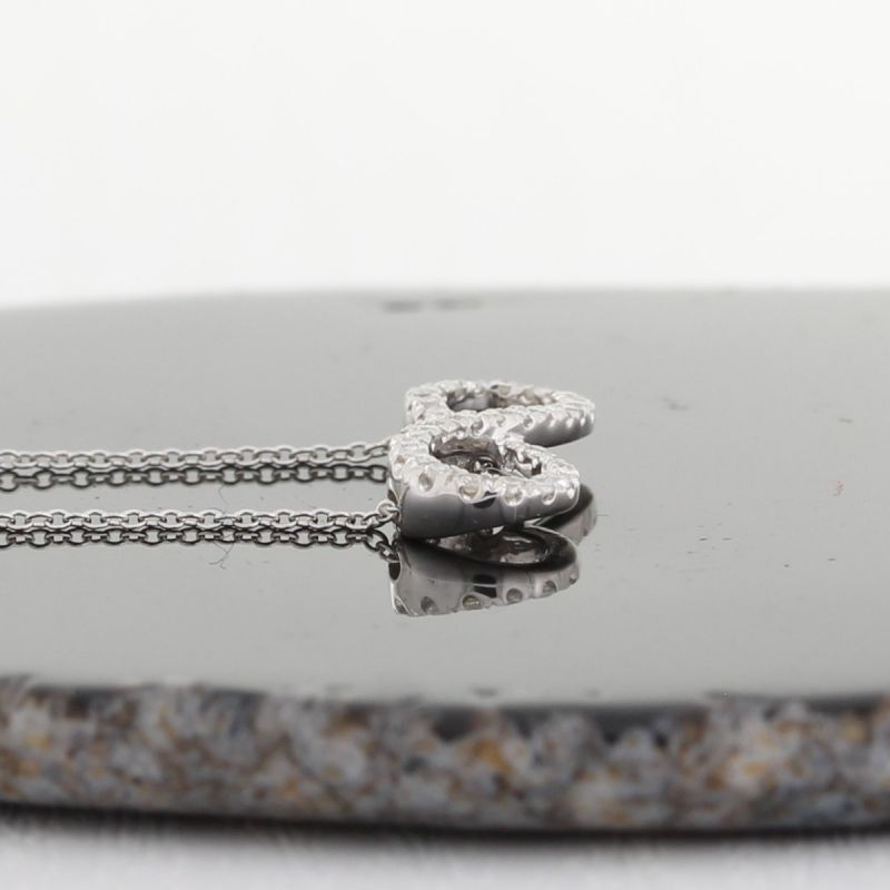 Wert 1250 € Brillant Anhänger (0,15 carat) mit Kette in 750er 18 K Weißgold L.42,0 + 45,0 cm - H1021