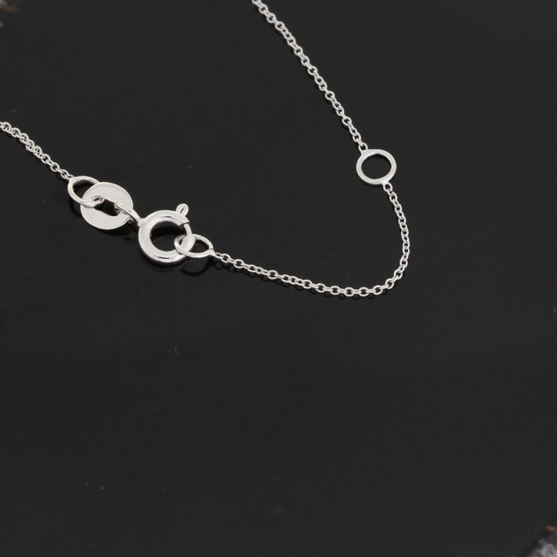 Wert 1250 € Brillant Anhänger (0,15 carat) mit Kette in 750er 18 K Weißgold L.42,0 + 45,0 cm - H1021