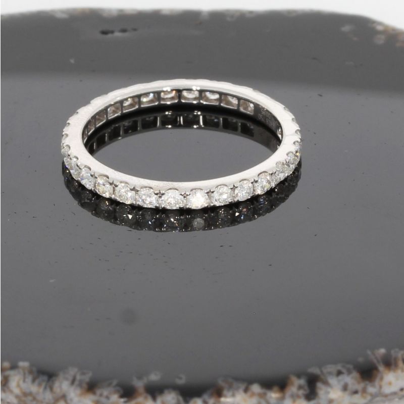 Wert 2990 € Brillant Memory Ring (1,05 carat) in 750er 18 K Weißgold Größe 56 - H633