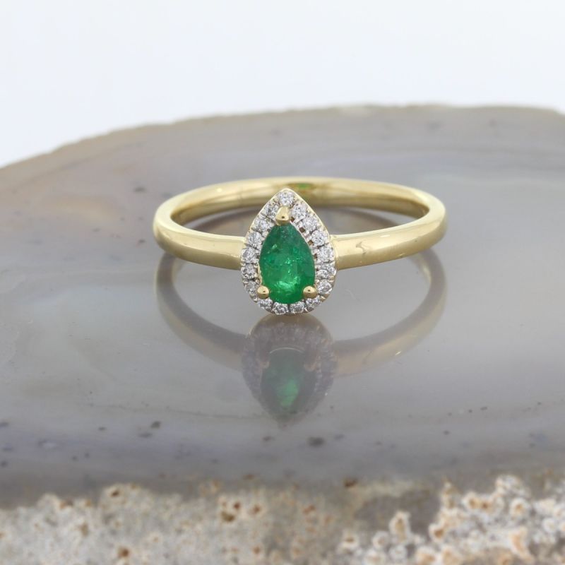 Wert 1390 € Brillant Smaragd Ring in 750er 18 K Gelbgold - H1022