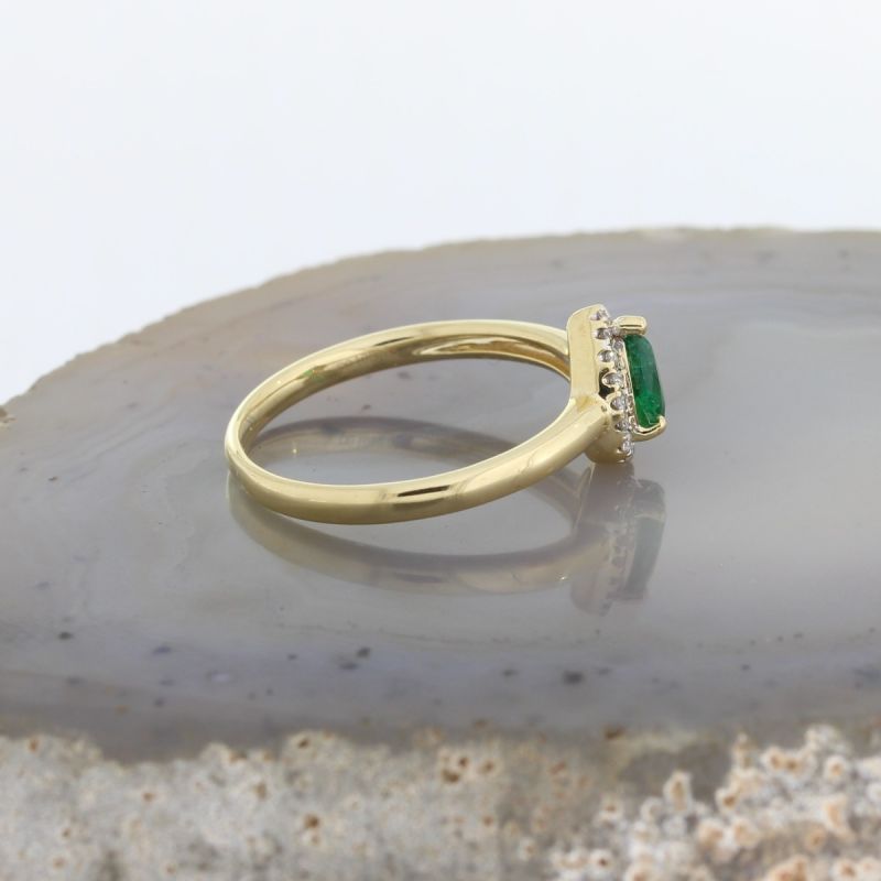 Wert 1390 € Brillant Smaragd Ring in 750er 18 K Gelbgold - H1022