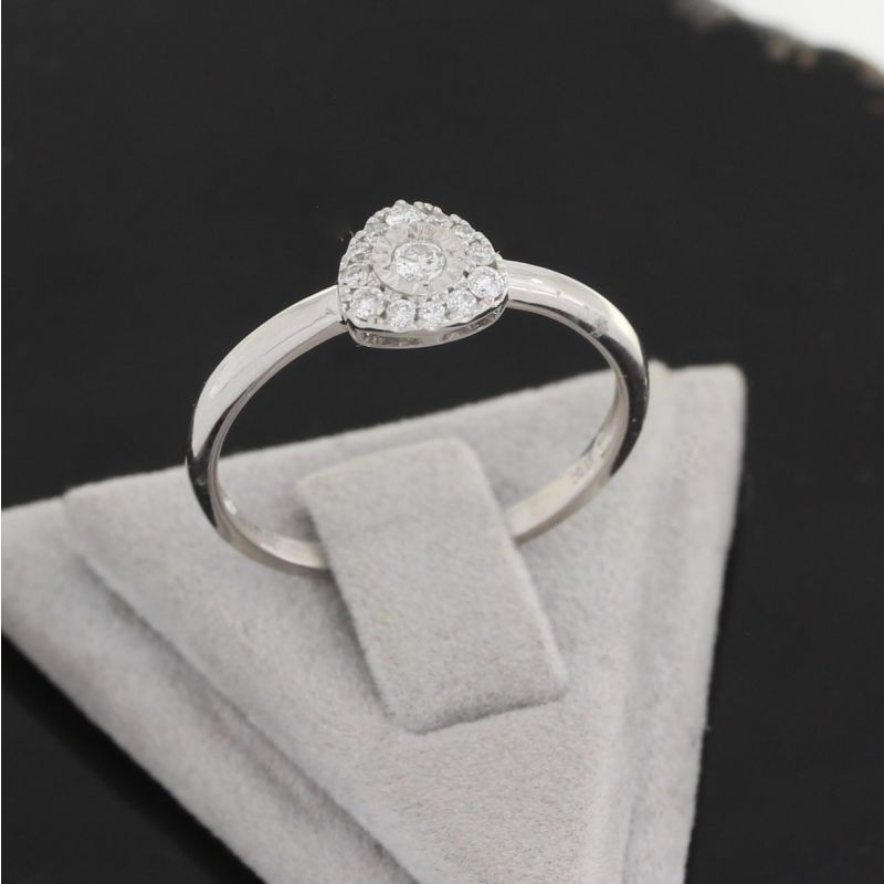 Wert 999 € Brillant Ring (0,15 carat) in 750er 18 K Weißgold - 76230 