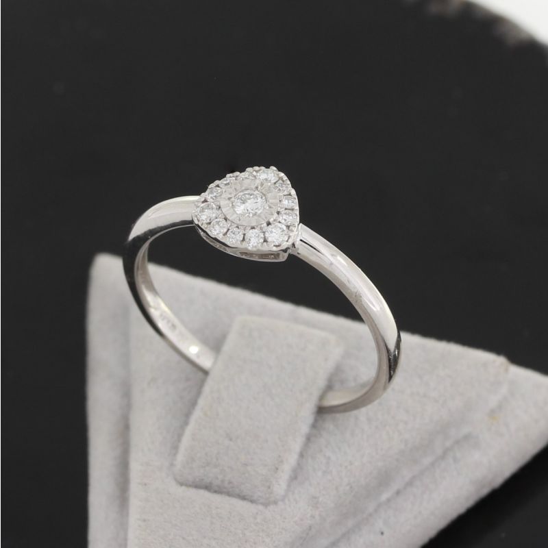 Wert 999 € Brillant Ring (0,15 carat) in 750er 18 K Weißgold - 76230 