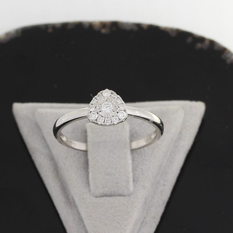 Wert 999 € Brillant Ring (0,15 carat) in 750er 18 K Weißgold - 76230 