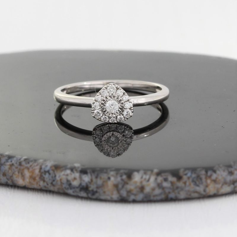 Wert 999 € Brillant Ring (0,15 carat) in 750er 18 K Weißgold - 76230 