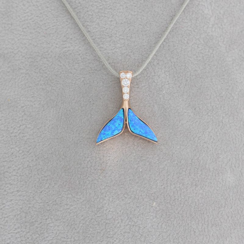 Wert 1350 € Brillant Opal Anhänger in 585er 14 K Roségold - H1009