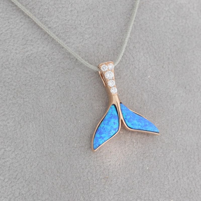 Wert 1350 € Brillant Opal Anhänger in 585er 14 K Roségold - H1009
