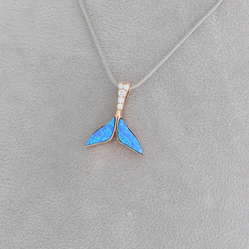 Wert 1350 € Brillant Opal Anhänger in 585er 14 K Roségold - H1009