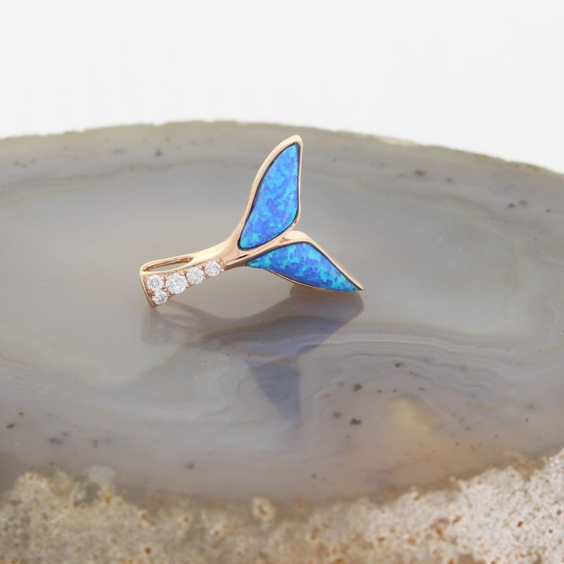 Wert 1350 € Brillant Opal Anhänger in 585er 14 K Roségold - H1009