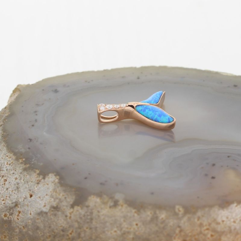 Wert 1350 € Brillant Opal Anhänger in 585er 14 K Roségold - H1009