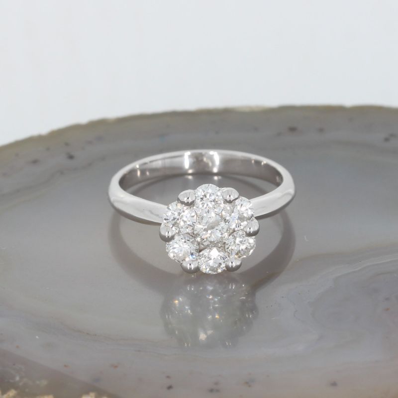 Sale! Wert 4550 € Brillant Ring (1,12 carat) in 585er 14 K Weißgold - 76478