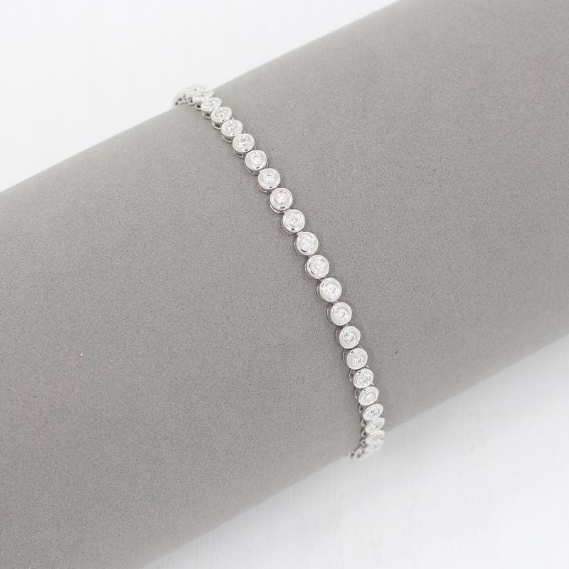 Wert 5230 € Brillant Tennis Armband (1,00 carat) in 750er 18 K Weißgold - 76627