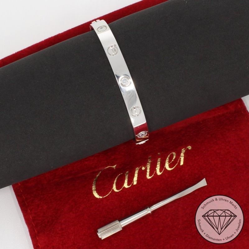 Cartier Love Armreif mit 6 Brillanten (0,48 carat) in 750er 18 K Weißgold - 76664