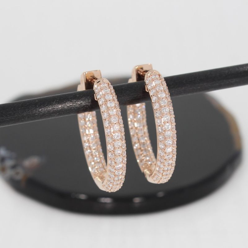 Wert 6790 € Brillant Creolen (2,00 carat) in 585er 14 K Roségold - H1042