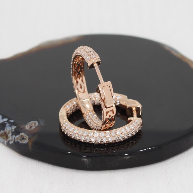 Wert 6790 € Brillant Creolen (2,00 carat) in 585er 14 K Roségold - H1042