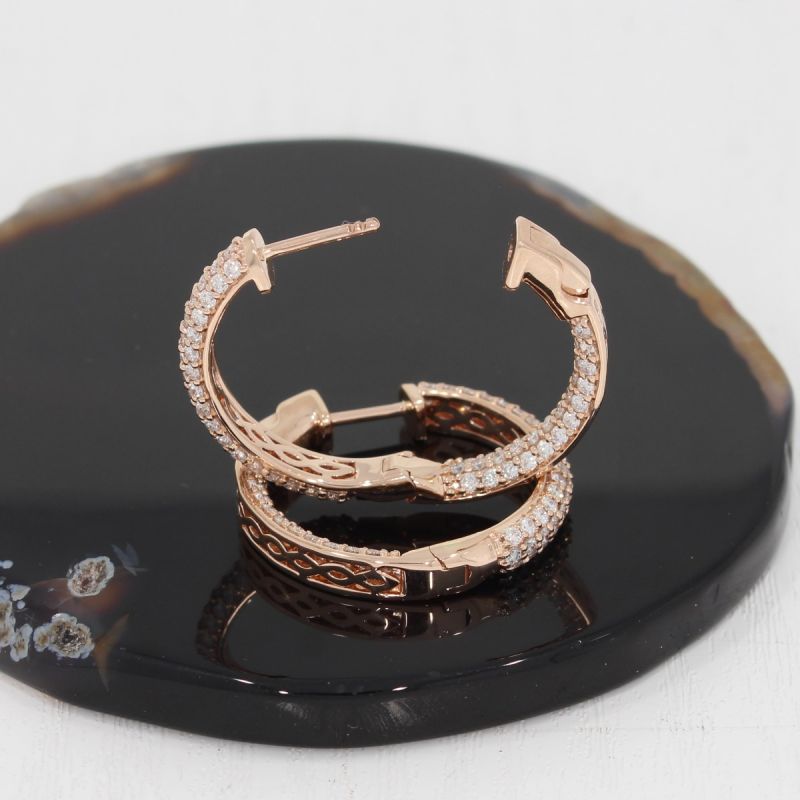 Wert 6790 € Brillant Creolen (2,00 carat) in 585er 14 K Roségold - H1042