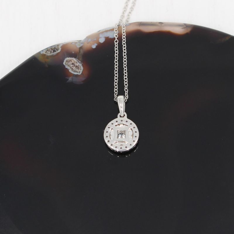 Wert 1350 € Bicolor Brillant Anhänger & Kette (0,11 carat) in 585er 14 K Gold - 76802