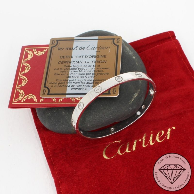 Cartier Love Armreif mit 6 Brillanten (0,48 carat) in 750er 18 K Weißgold - 76811