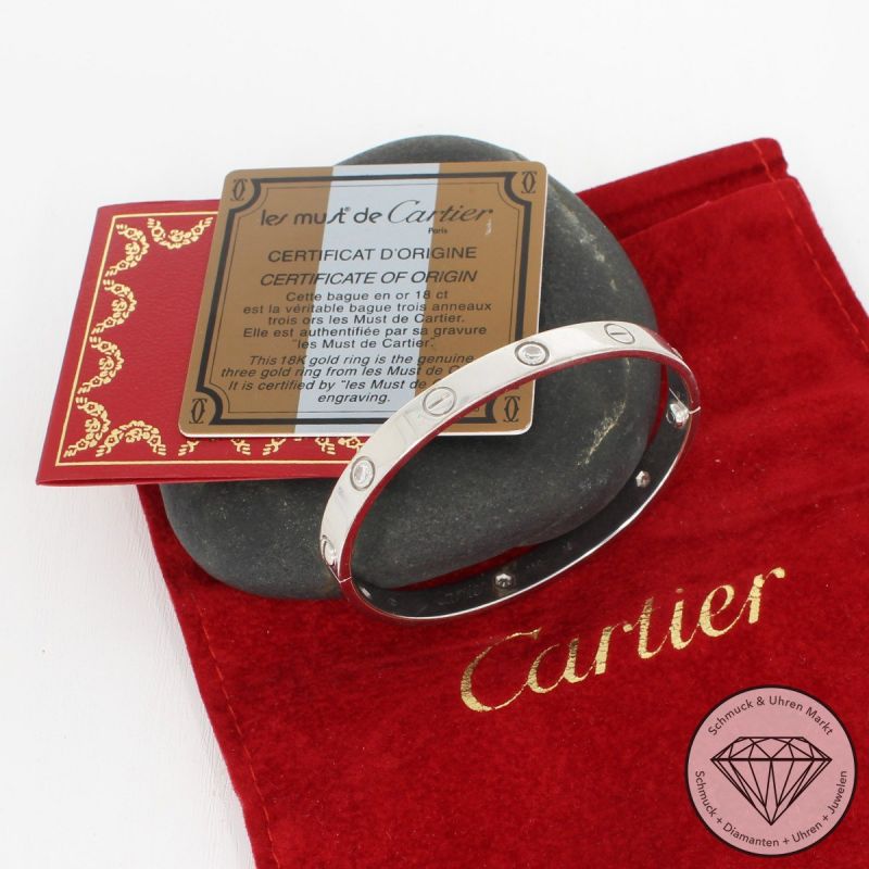 Cartier Love Armreif mit 6 Brillanten (0,48 carat) in 750er 18 K Weißgold - 76811