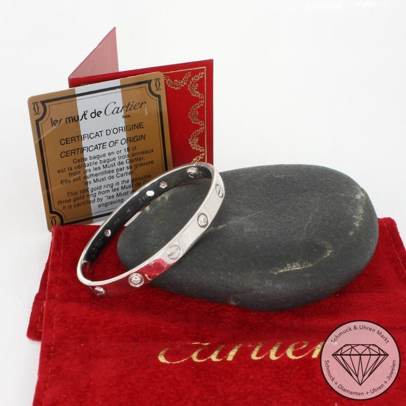 Cartier Love Armreif mit 6 Brillanten (0,48 carat) in 750er 18 K Weißgold - 76811