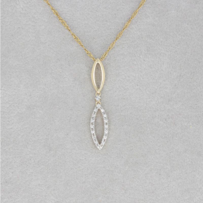 Wert 390 € Brillant Anhänger (0,06 carat) in 585er 14 K Gelbgold - H1057