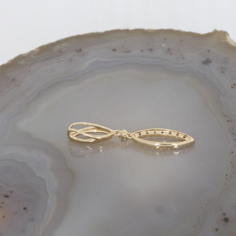 Wert 390 € Brillant Anhänger (0,06 carat) in 585er 14 K Gelbgold - H1057