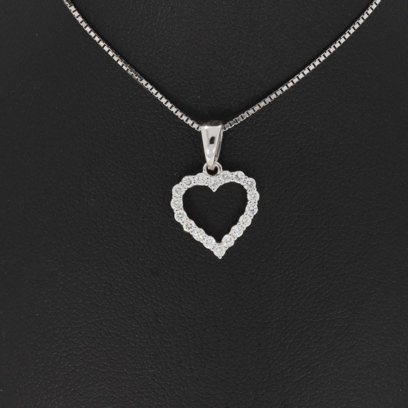 Sale! Wert 890 € Brillant Herz Anhänger (0,22 carat) in 585er 14 K Weißgold - H1069