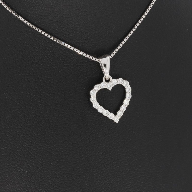 Sale! Wert 890 € Brillant Herz Anhänger (0,22 carat) in 585er 14 K Weißgold - H1069