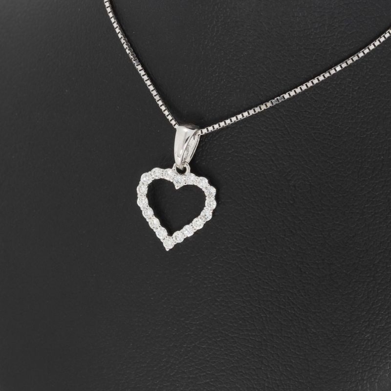 Sale! Wert 890 € Brillant Herz Anhänger (0,22 carat) in 585er 14 K Weißgold - H1069