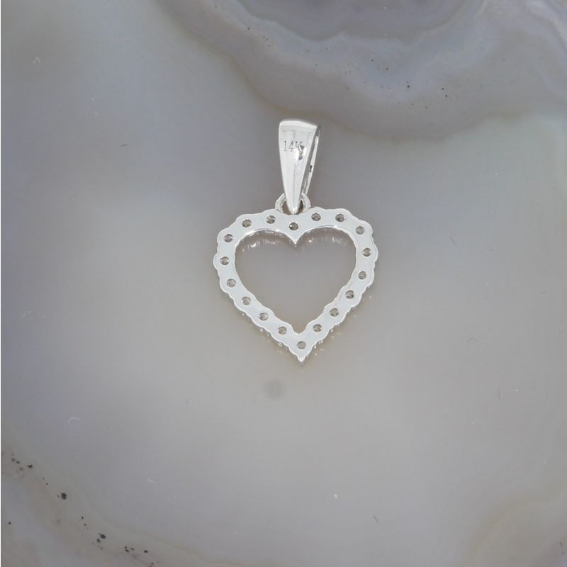 Sale! Wert 890 € Brillant Herz Anhänger (0,22 carat) in 585er 14 K Weißgold - H1069