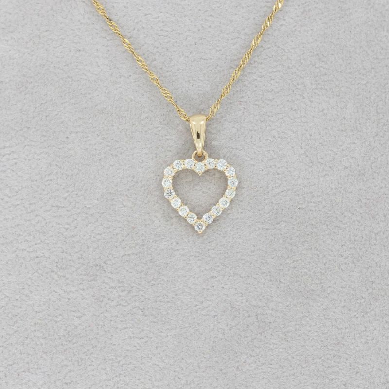 Sale! Wert 890 € Brillant Herz Anhänger (0,21 carat) in 585er 14 K Gelbgold - H1067