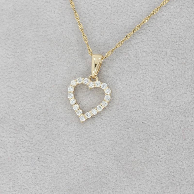 Sale! Wert 890 € Brillant Herz Anhänger (0,21 carat) in 585er 14 K Gelbgold - H1067