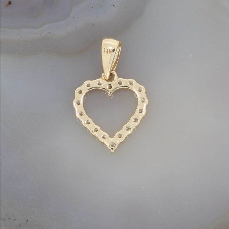 Sale! Wert 890 € Brillant Herz Anhänger (0,21 carat) in 585er 14 K Gelbgold - H1067