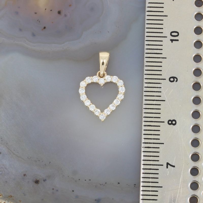 Sale! Wert 890 € Brillant Herz Anhänger (0,21 carat) in 585er 14 K Gelbgold - H1067