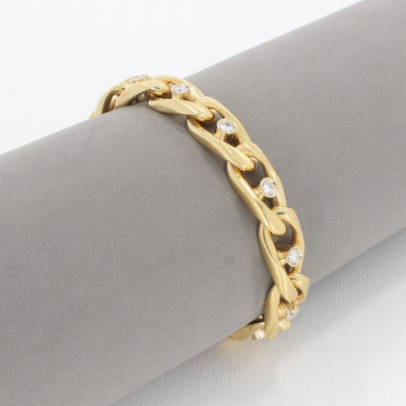 Wert 13700 € Brillant Stäbchen Panzer Armband (ca. 1,17 carat) in 750er 18 K Gelbgold - 77014