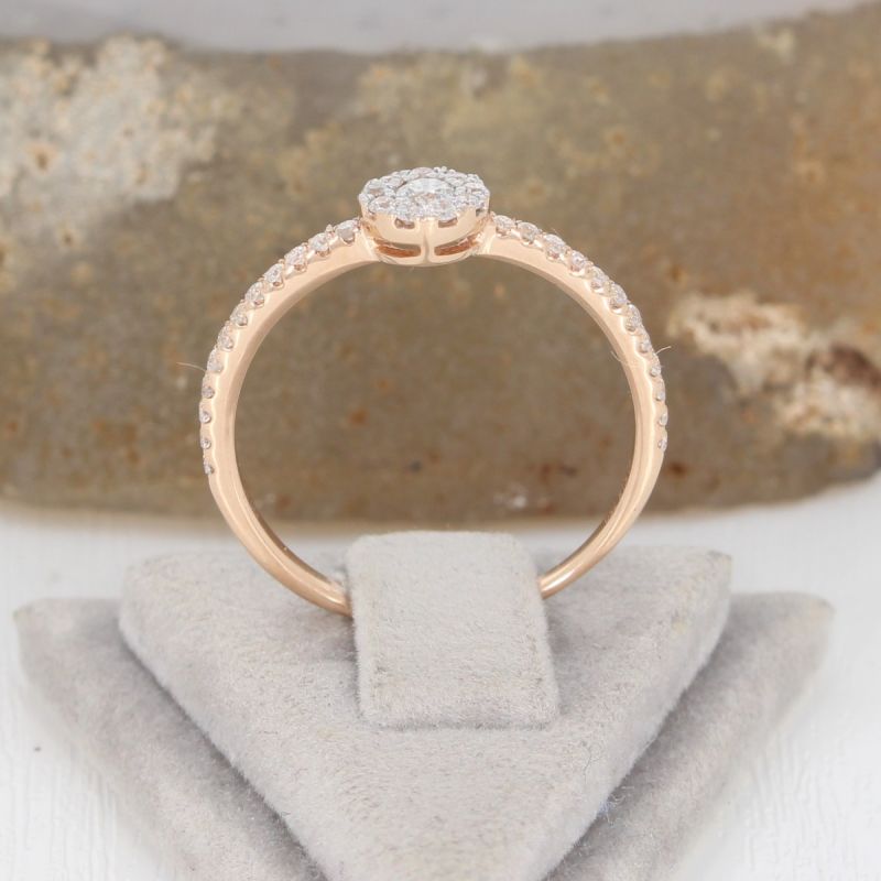Wert 1290 € Brillant Ring (0,30 carat) in 750er 18 K Roségold Gr.52 - H1099