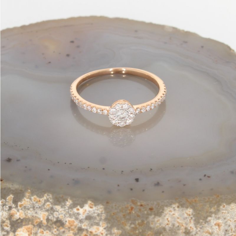 Wert 1290 € Brillant Ring (0,30 carat) in 750er 18 K Roségold Gr.52 - H1099