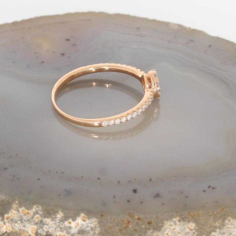 Wert 1290 € Brillant Ring (0,30 carat) in 750er 18 K Roségold Gr.52 - H1099