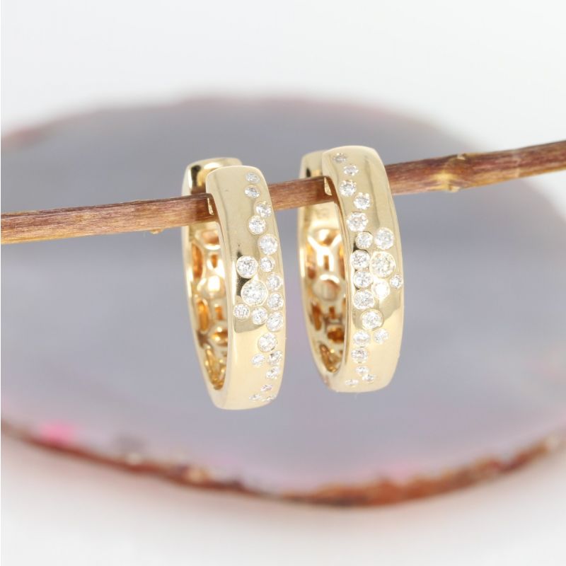Wert 3450 € Brillant Creolen (0,48 carat) in 585er 14 K Gelbgold - H1206