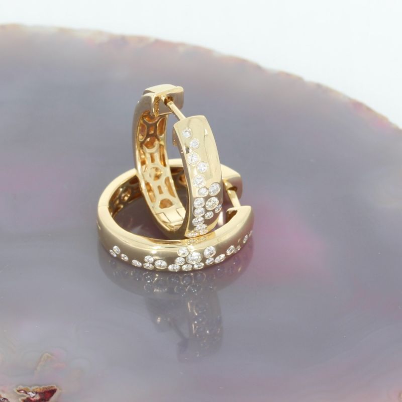 Wert 3450 € Brillant Creolen (0,48 carat) in 585er 14 K Gelbgold - H1206